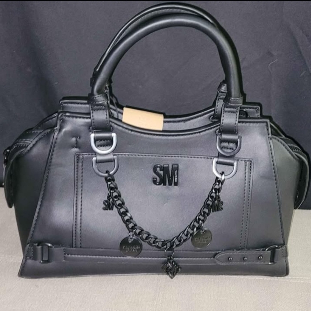 Steve Madden Black Satchel with Structured Design